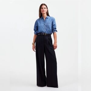 Madewell Black Wide-Leg Trousers